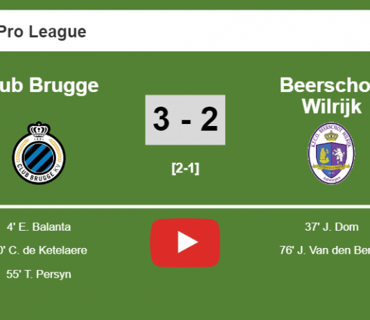 Club Brugge beats Beerschot-Wilrijk 3-2. HIGHLIGHT