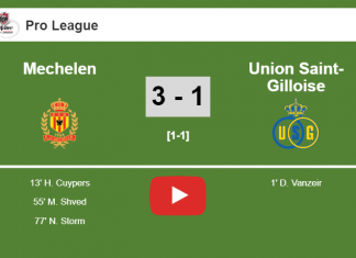 Mechelen beats Union Saint-Gilloise after recovering from a 0-1 deficit. HIGHLIGHT