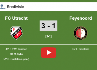 FC Utrecht tops Feyenoord after recovering from a 0-1 deficit. HIGHLIGHT