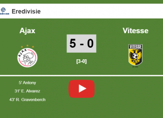 Ajax estinguishes Vitesse 5-0 with an outstanding performance. HIGHLIGHT