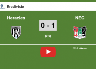 NEC conquers Heracles 1-0 with a goal scored by A. Akman. HIGHLIGHT