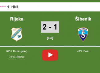 Rijeka recovers a 0-1 deficit to beat Šibenik 2-1. HIGHLIGHT