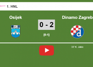 Dinamo Zagreb conquers Osijek 2-0 on Sunday. HIGHLIGHT