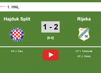 Rijeka tops Hajduk Split 2-1. HIGHLIGHT