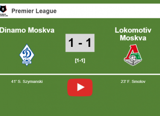 Dinamo Moskva and Lokomotiv Moskva draw 1-1 on Friday. HIGHLIGHT
