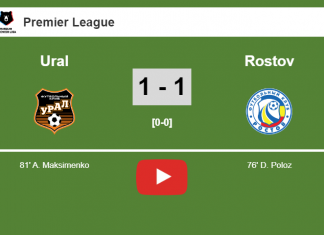 Ural and Rostov draw 1-1 on Friday. HIGHLIGHT