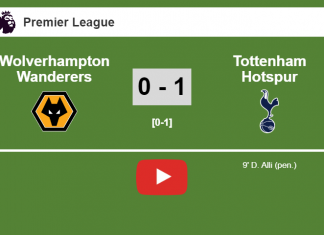 Tottenham Hotspur beats Wolverhampton Wanderers 1-0 with a goal scored by D. Alli. HIGHLIGHT