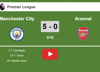 Manchester City wipes out Arsenal 5-0 with a superb match. HIGHLIGHT