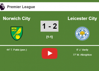 Leicester City conquers Norwich City 2-1. HIGHLIGHT