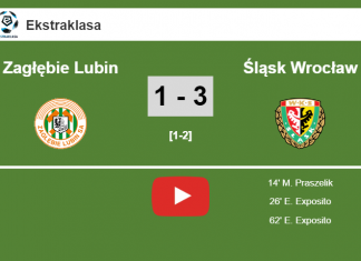 Śląsk Wrocław defeats Zagłębie Lubin 3-1. HIGHLIGHT