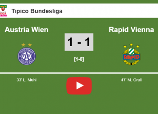 Austria Wien and Rapid Vienna draw 1-1 on Sunday. HIGHLIGHT