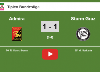 Admira and Sturm Graz draw 1-1 on Sunday. HIGHLIGHT