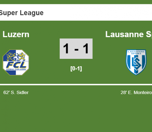 Luzern and Lausanne Sport draw 1-1 on Sunday