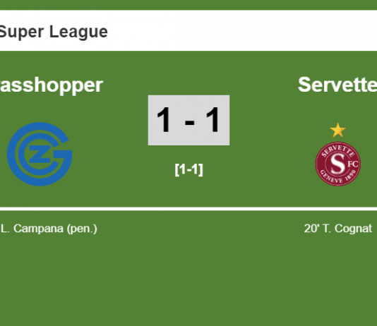 Grasshopper and Servette draw 1-1 after 0/1 missed a penalty