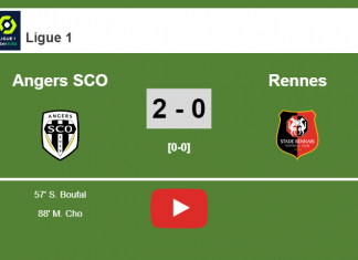 Angers SCO conquers Rennes 2-0 on Sunday. HIGHLIGHT