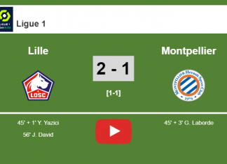 Lille defeats Montpellier 2-1. HIGHLIGHT