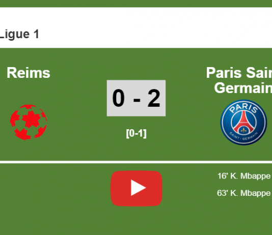 K. Mbappe scores a double to give a 2-0 to Paris Saint Germain over Reims. HIGHLIGHT