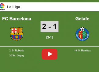 FC Barcelona conquers Getafe 2-1. HIGHLIGHT