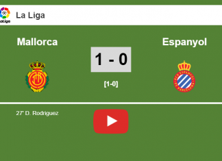 Mallorca tops Espanyol 1-0 with a goal scored by D. Rodriguez. HIGHLIGHT