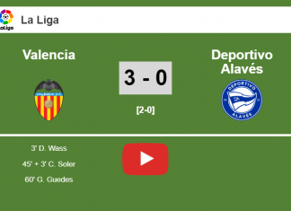 Valencia wipes out Deportivo Alavés 3-0 [after playing a great match]. HIGHLIGHT