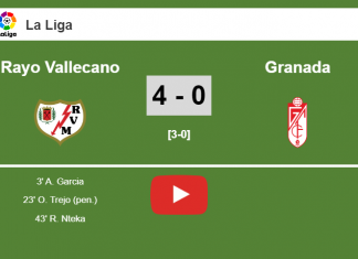 Rayo Vallecano estinguishes Granada 4-0 with a superb match. HIGHLIGHT