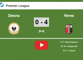 Veres defeats Desna 4-0 after a incredible match. HIGHLIGHT