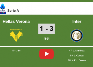 Inter overcomes Hellas Verona after recovering from a 0-1 deficit. HIGHLIGHT