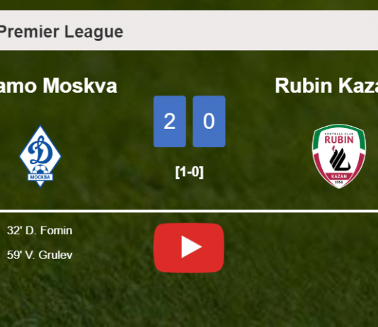 Dinamo Moskva conquers Rubin Kazan' 2-0 on Sunday. HIGHLIGHTS