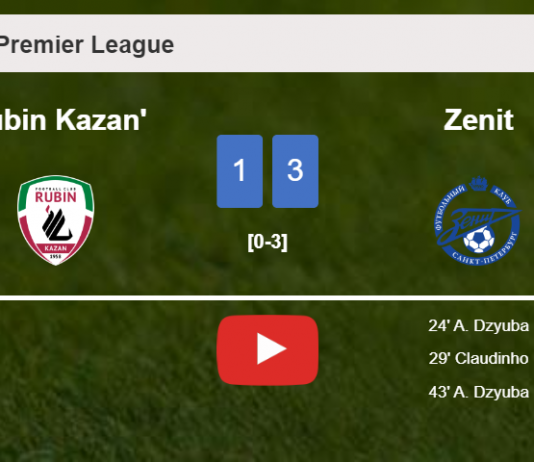 Zenit beats Rubin Kazan' 3-1. HIGHLIGHTS
