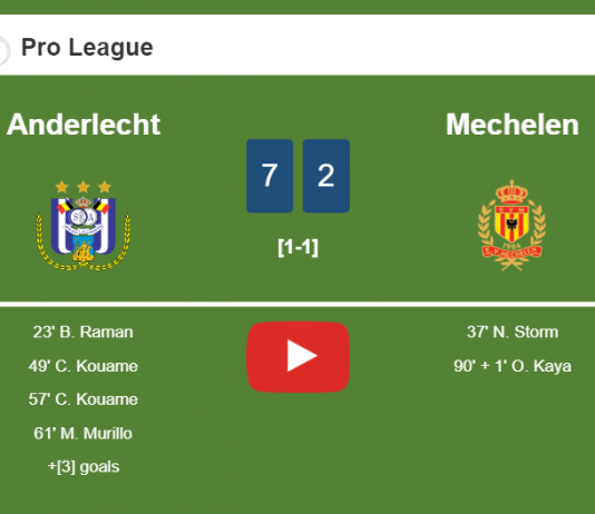 Anderlecht annihilates Mechelen 7-2 . HIGHLIGHT