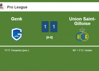 Union Saint-Gilloise steals a draw against Genk
