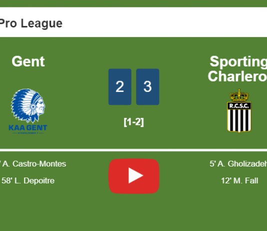 Sporting Charleroi prevails over Gent 3-2. HIGHLIGHT