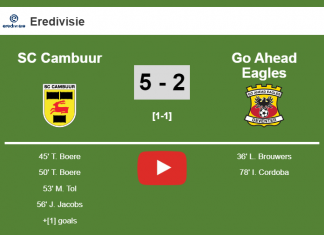 SC Cambuur annihilates Go Ahead Eagles 5-2 . HIGHLIGHT