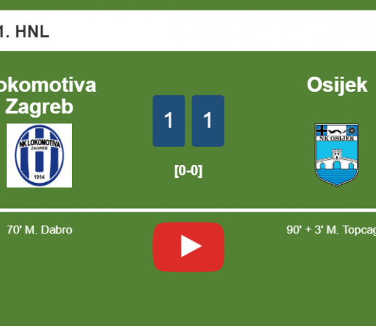 Osijek seizes a draw against Lokomotiva Zagreb. HIGHLIGHT