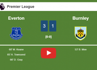 Everton overcomes Burnley after recovering from a 0-1 deficit. HIGHLIGHTS