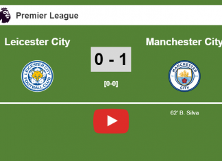 Manchester City overcomes Leicester City 1-0 with a goal scored by B. Silva. HIGHLIGHT