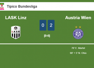 Austria Wien beats LASK Linz 2-0 on Sunday Austria Wien beats LASK Linz 2-0 on Sunday