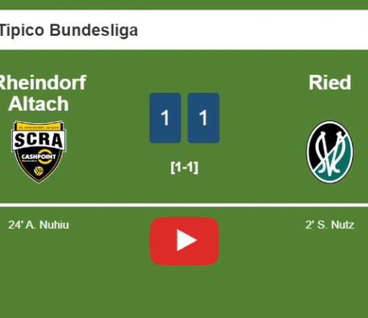 Rheindorf Altach and Ried draw 1-1 on Sunday. HIGHLIGHT