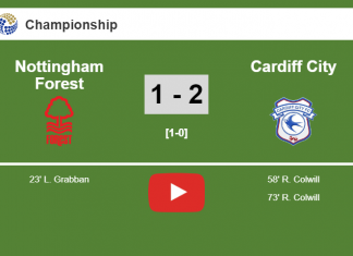 Cardiff City recovers a 0-1 deficit to prevail over Nottingham Forest 2-1. HIGHLIGHT