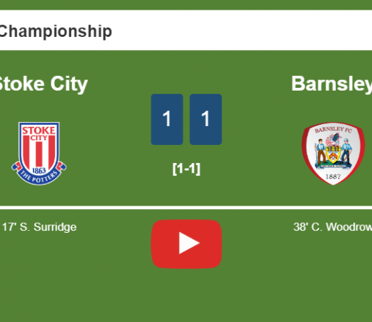 Stoke City and Barnsley draw 1-1 after M. Vrancic missed a penalty. HIGHLIGHTS