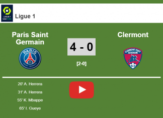 Paris Saint Germain liquidates Clermont 4-0 showing huge dominance. HIGHLIGHT