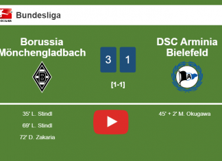 Borussia Mönchengladbach prevails over DSC Arminia Bielefeld 3-1. HIGHLIGHT Borussia Mönchengladbach prevails over DSC Arminia Bielefeld 3-1. HIGHLIGHT