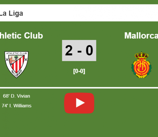 Athletic Club conquers Mallorca 2-0 on Saturday. HIGHLIGHT