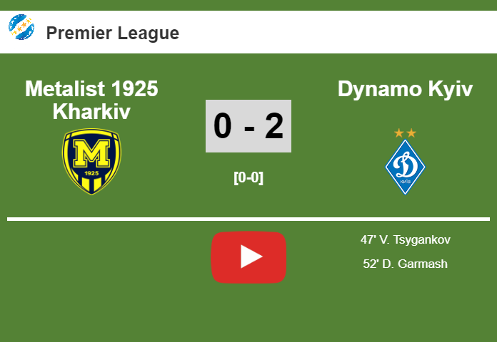 Dynamo Kyiv overcomes Metalist 1925 Kharkiv 2-0 on Saturday. HIGHLIGHT