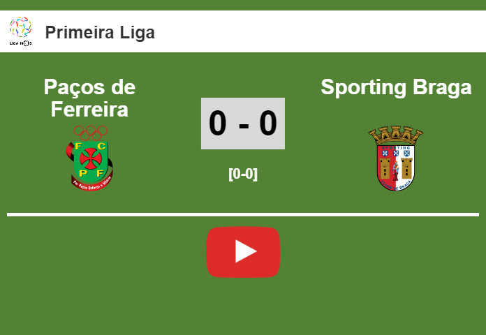 Paços de Ferreira draw 0-0 with Sporting Braga on Saturday. HIGHLIGHT