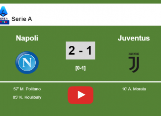 Napoli recovers a 0-1 deficit to defeat Juventus 2-1. HIGHLIGHT