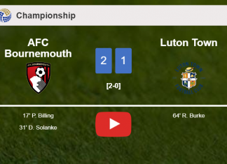 AFC Bournemouth tops Luton Town 2-1. HIGHLIGHTS