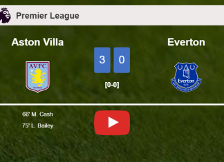 Aston Villa srushes Everton 3-0 after playing a great match. HIGHLIGHTS