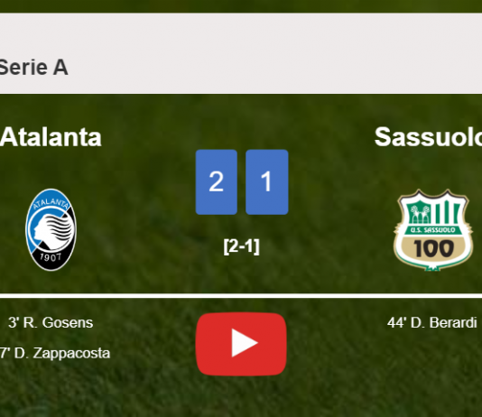 Atalanta beats Sassuolo 2-1. HIGHLIGHTS
