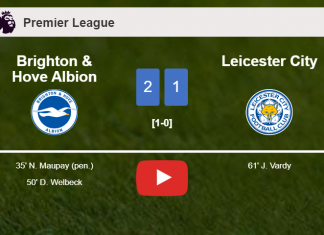 Brighton & Hove Albion beats Leicester City 2-1. HIGHLIGHTS